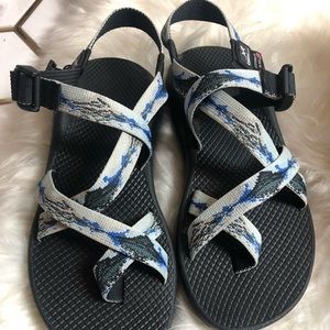glacier black chacos